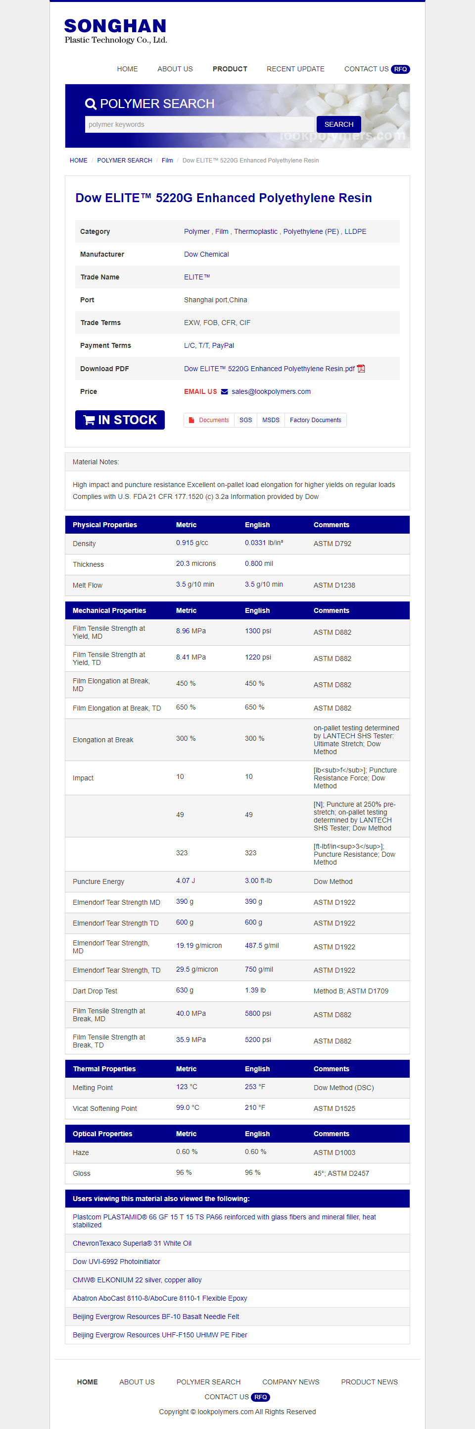 Dow ELITE™ 5220G Enhanced Polyethylene Resin datas.png